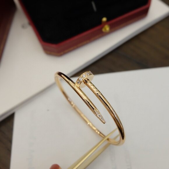 Cartier nail bracelet with diamonds, gold. - Picture 7 of 8